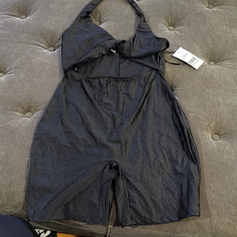 Publik Black Spandex Cut Out Romper NWT